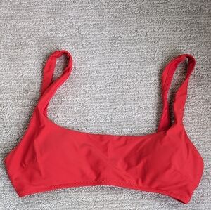 Aerie Red Scoop Neck Bikini Top